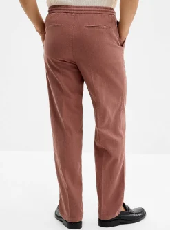 Dusty pink cotton-linen pant