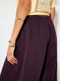 Elastic-ankle loose barrel-leg pant