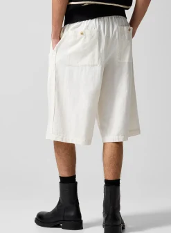 Elasticized-waist Bermuda short