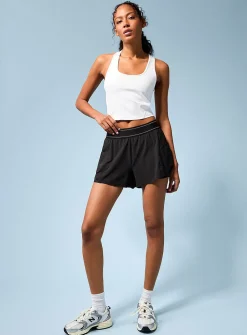 Elastic waist loose flowy short