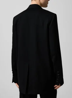 Elongated pure wool blazer
