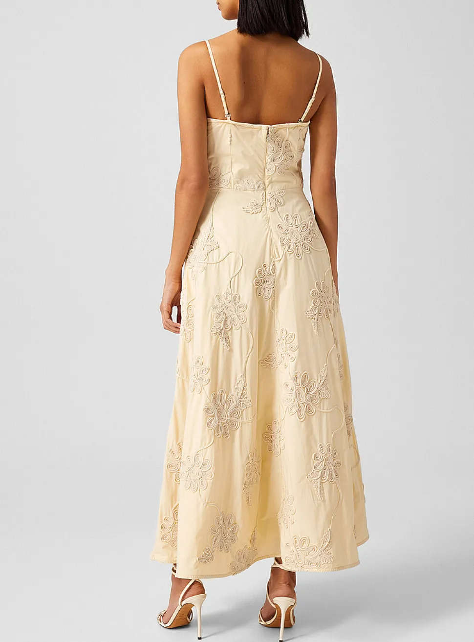 Embossed floral print maxi dress