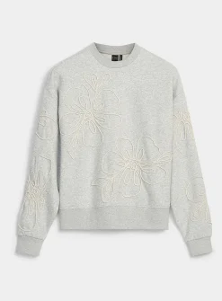 Embossed flowers sweatshirt