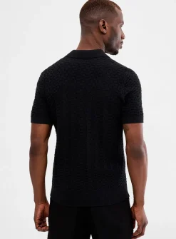 Embossed jacquard polo