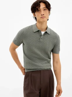 Embossed jacquard polo