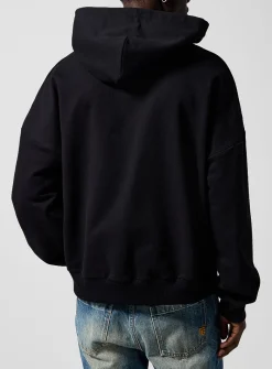 Embroidered-bead hoodie sweat
