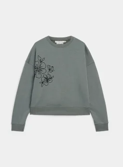 Embroidered embossed-pattern boxy-fit sweatshirt
