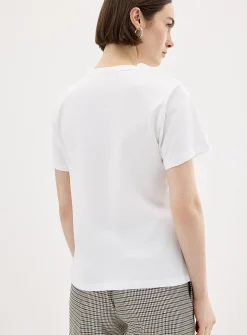 Embroidered heart casual T-shirt
