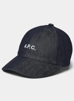 Embroidered logo denim cap