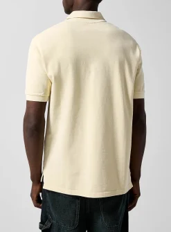 Embroidered logo faded piqué polo shirt