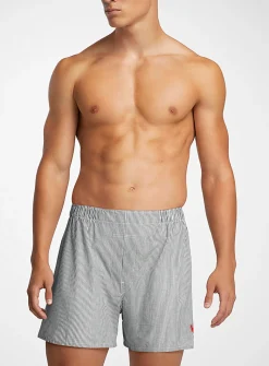 Embroidered logo poplin boxer
