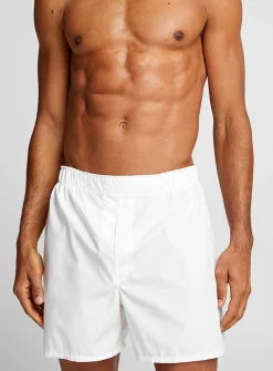 Embroidered logo poplin boxer