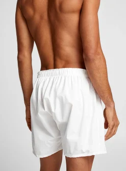 Embroidered logo poplin boxer