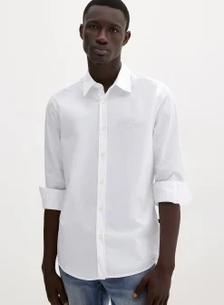 Embroidered logo poplin shirt