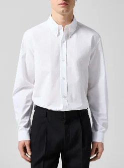 Embroidered logo poplin shirt