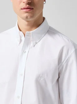 Embroidered logo poplin shirt