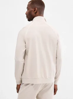 Embroidered-logo sand comfort jacket