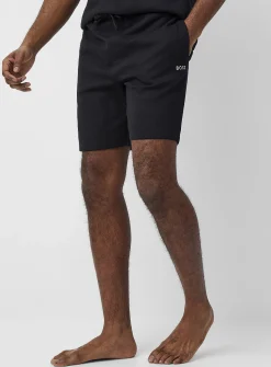 Embroidered-logo waffle pyjama short