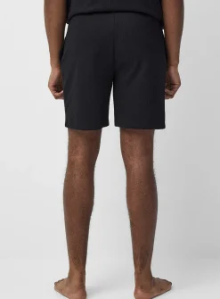 Embroidered-logo waffle pyjama short