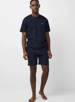 Embroidered logo waffle T-shirt