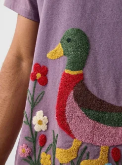 Embroidered mallard T-shirt