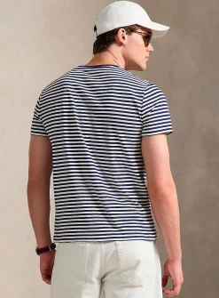 Embroidered rider dual-stripe T-shirt