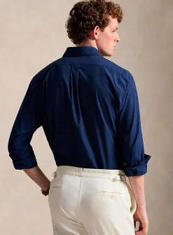 Embroidered rider stretch poplin shirt