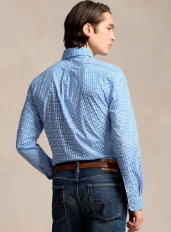 Embroidered rider stretch poplin shirt