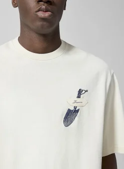 Embroidered shovel T-shirt
