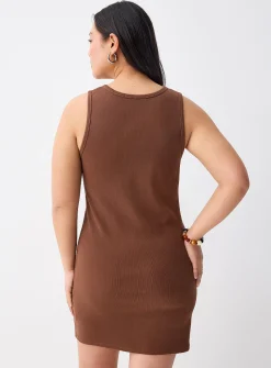 Embroidery detail fitted dress