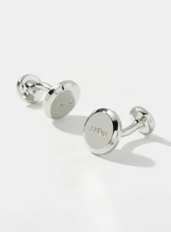 Engraved disc cufflinks