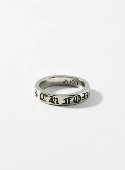 Engraved gothic inscription ring
