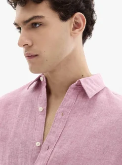 100% European linen long-sleeve shirt