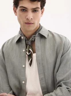 100% European linen long-sleeve shirt