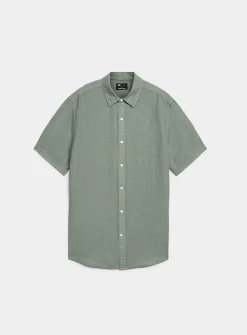 100% European linen short-sleeve shirt