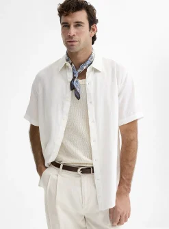 100% European linen short-sleeve shirt