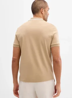 Exclusive striped-collar jersey polo