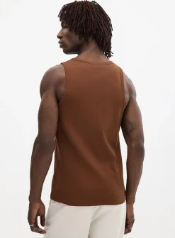 Exotic embroidery ribbed tank