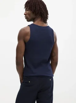 Exotic embroidery ribbed tank