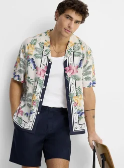 Exotic flower camp shirt