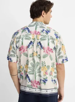 Exotic flower camp shirt