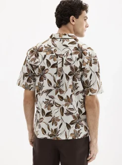 Exotic flower linen shirt