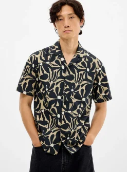 Exotic pattern camp shirt