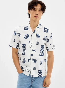 Exotic pattern camp shirt