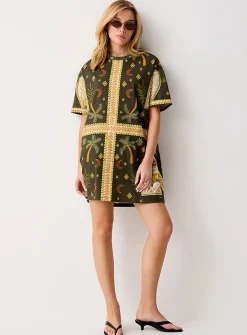 Exotic print T-shirt minidress