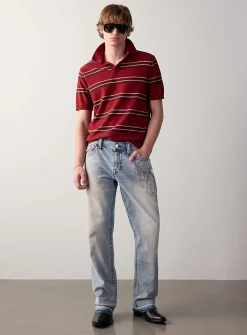 Faded flap-pocket jean