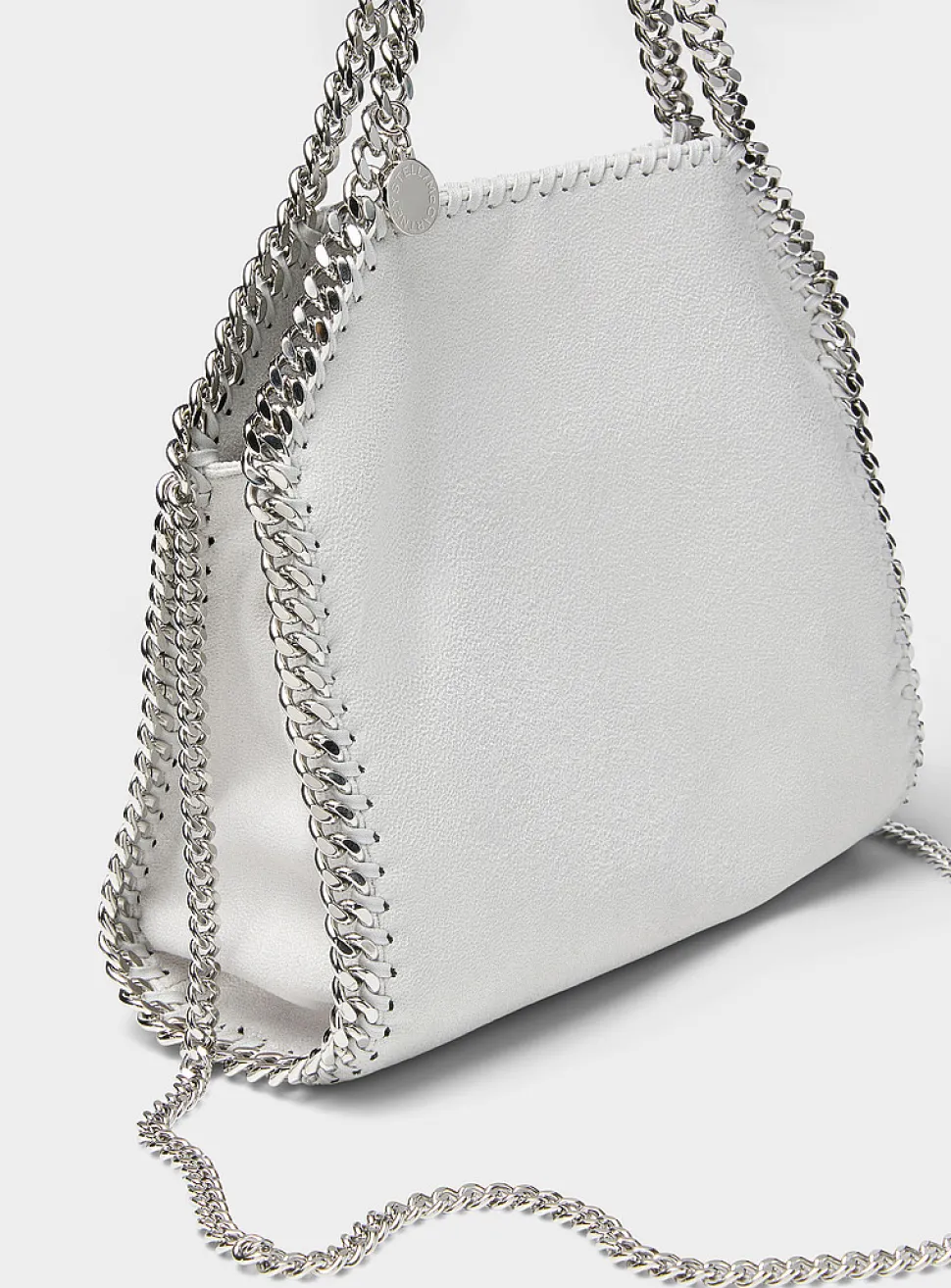Falabella pearl grey chain handbag