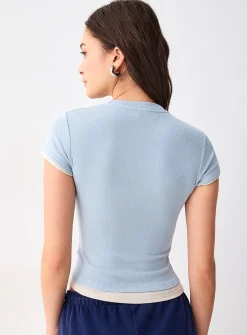 Faux-layered T-shirt