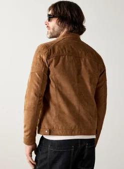 Faux-suede biker jacket