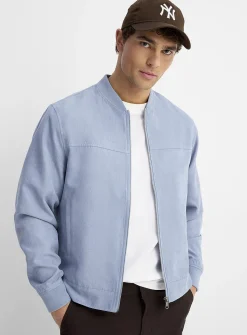 Faux-suede bomber jacket